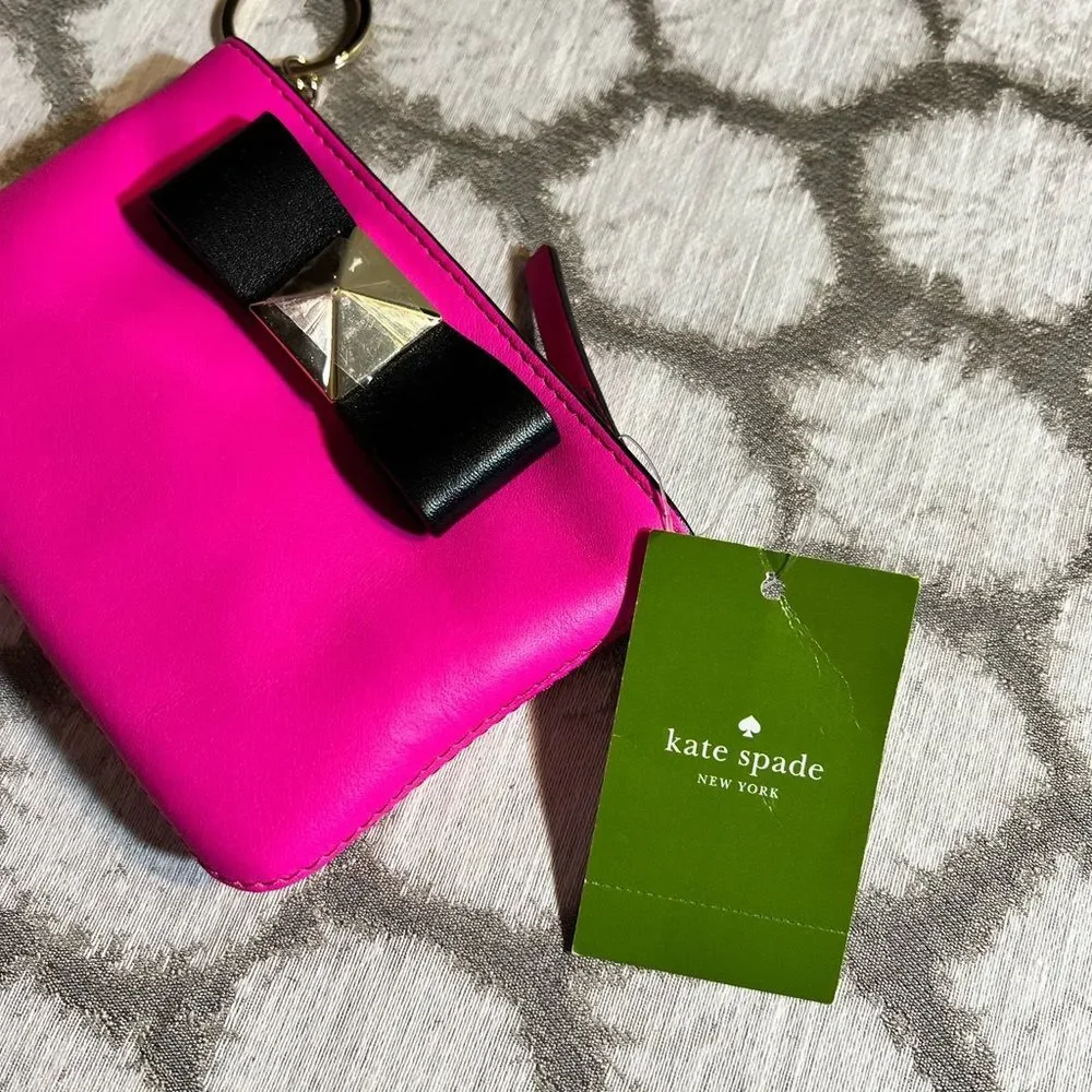 Kate Spade Pink Bow Key chain Wallet/ Lucie Bow